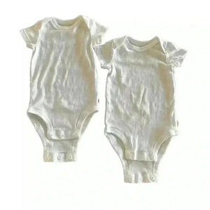 Lot of 2. Huggies Baby Bodysuits Color White 3 Months